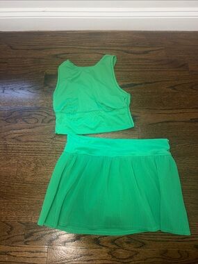 Target Green Two-Piece Active Crop Top and Skirt Set